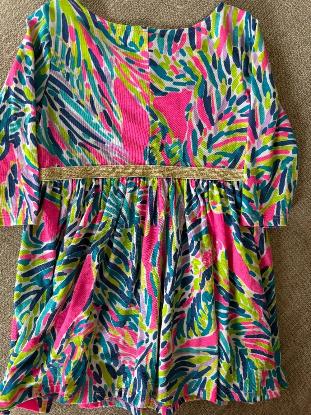 Lilly Pulitzer Girls Colorful Printed Longsleeve Dress, Size XS